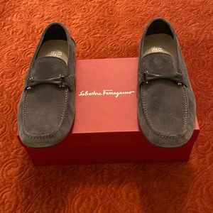 Ferragamo men’s gray suede shoes